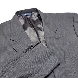 Brooks Brothers Brooksease Blazer Sport Coat Two Button Gray Wool Business 43R‎